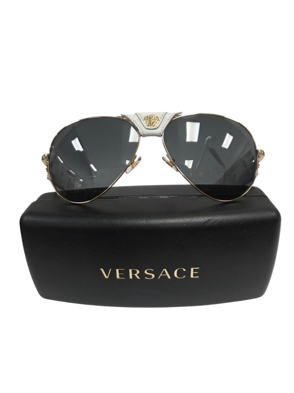 Versace Women’s Gold Frame Aviator Sunglasses